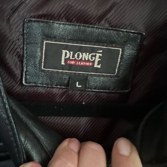 Black Moto Leather Jacket with Ruched Front and Fitted Silhouette L - Picture 3 of 8